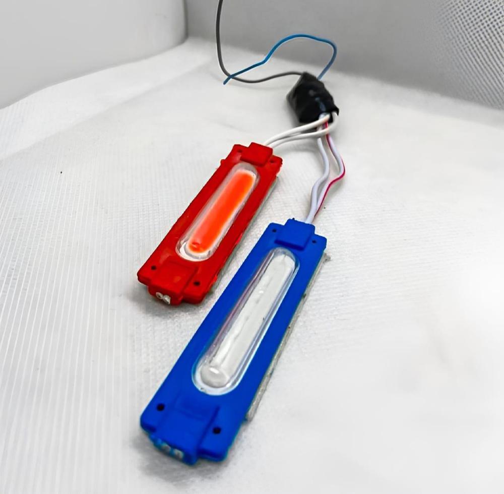 Waterproof 12V LED Bike Car Lights Red Blue ABS