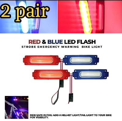 Waterproof 12V LED Bike Car Lights Red Blue ABS