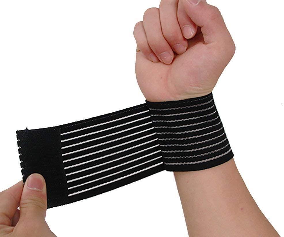 Adjustable Black Striped Wristband For Gym Sports Wear