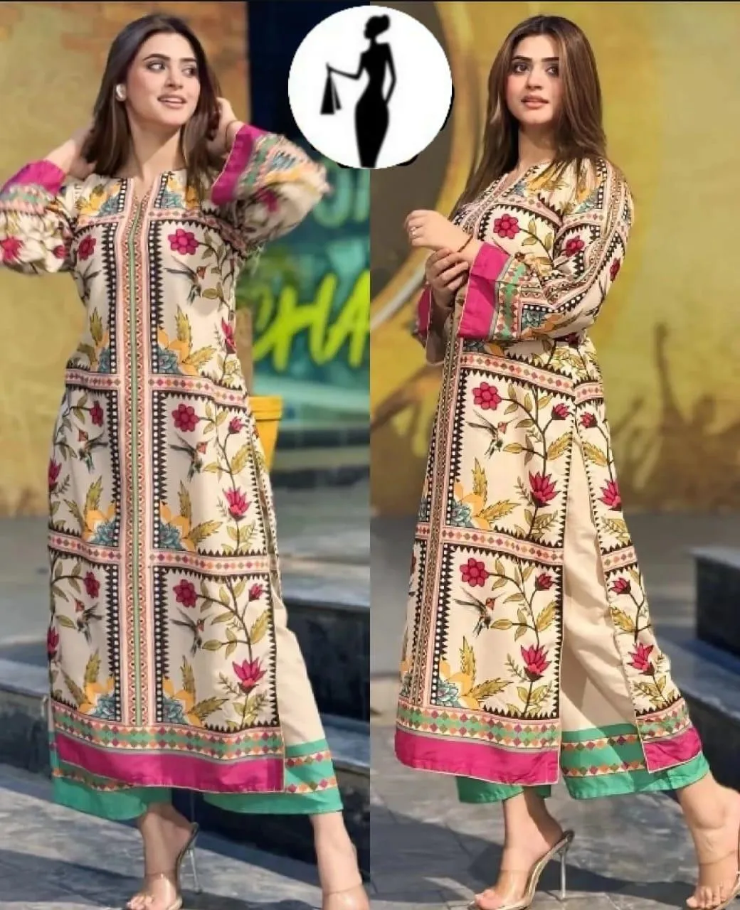 Printed Floral 2-Piece Swiss Lawn Set for Women