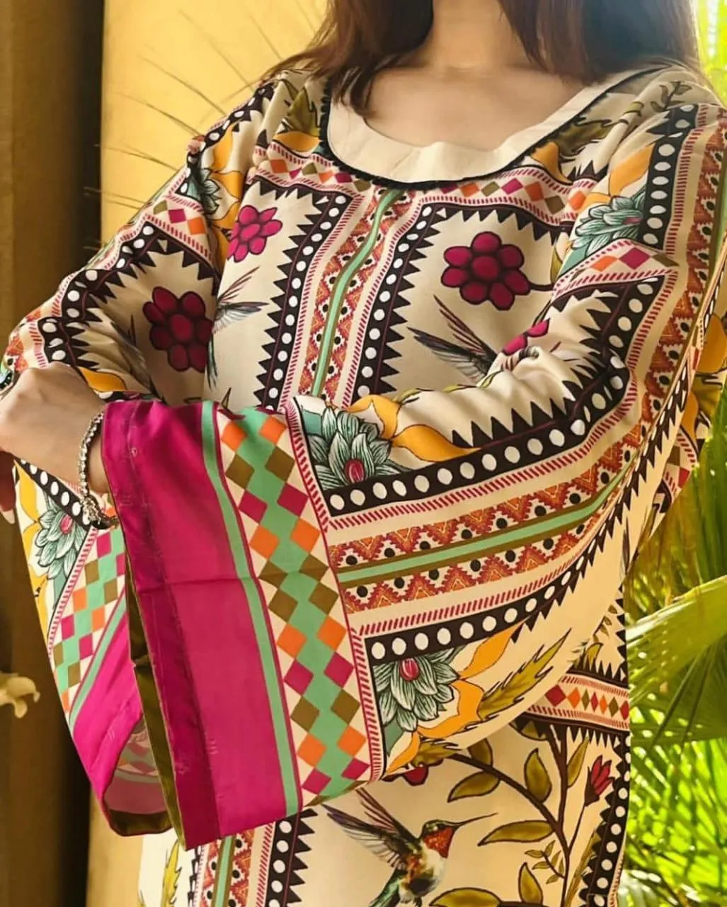 Printed Floral 2-Piece Swiss Lawn Set for Women