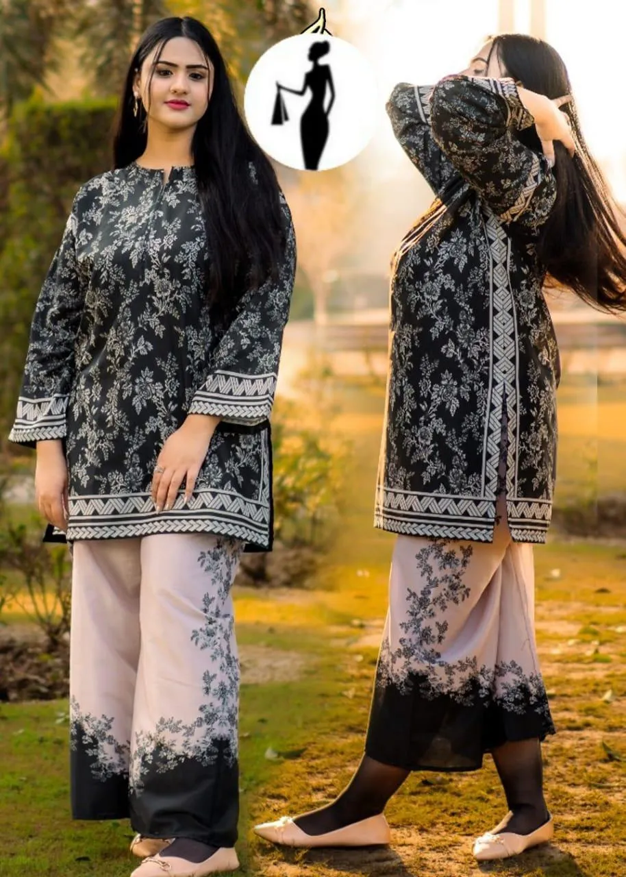 Shamoz Silk Printed 2-Piece Co-Ord Set Medium to Large