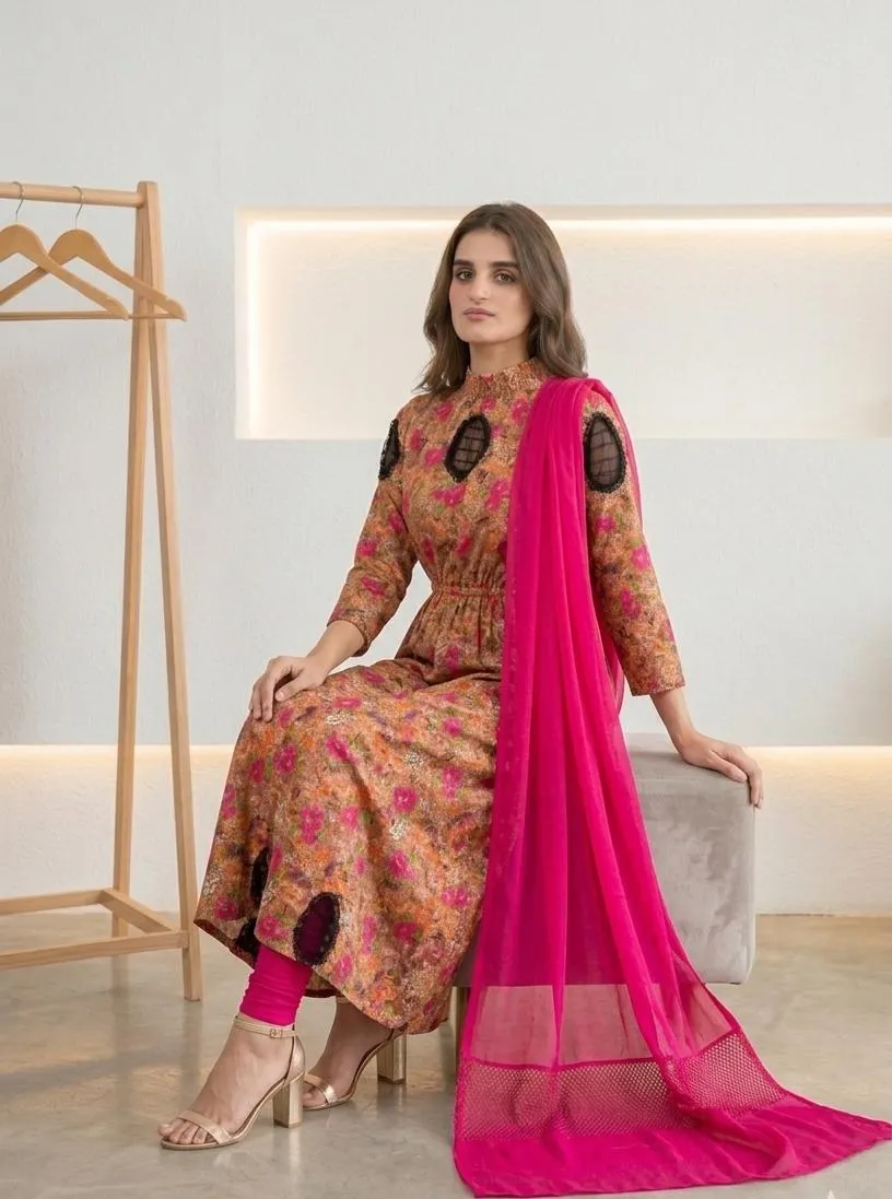 Multicolor Printed Lawn 3Pcs Set for Women