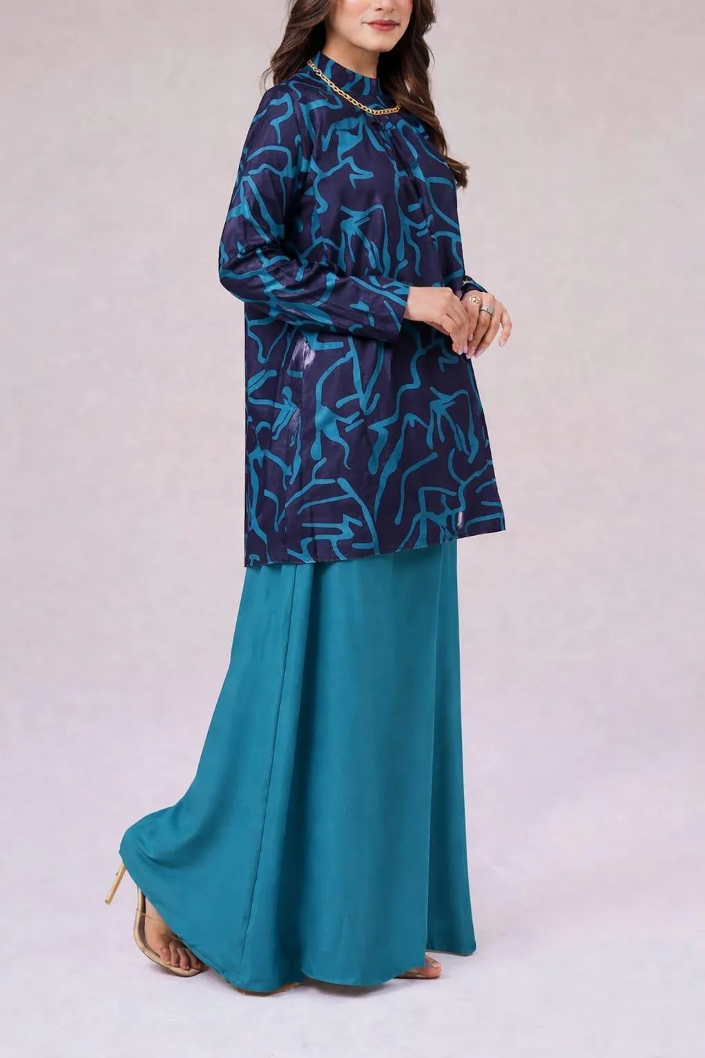 Blue Printed Co-ord Set for Women
