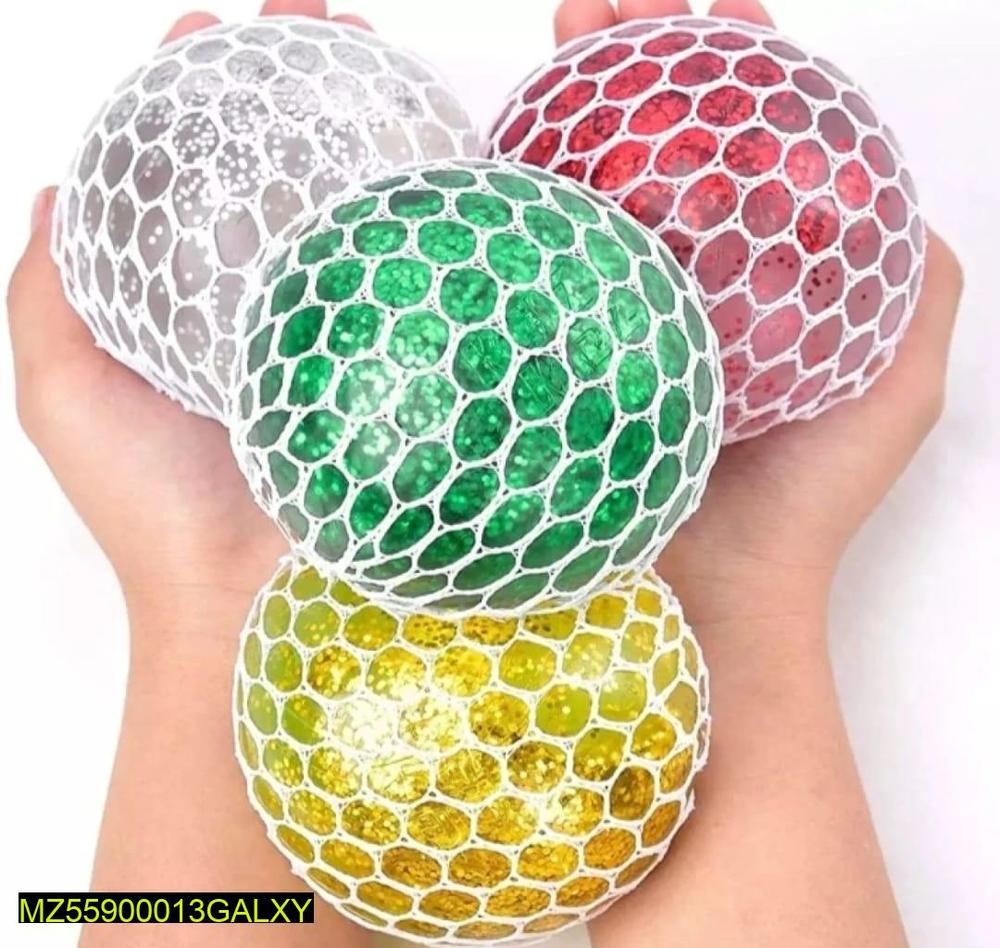 Multicolor Mesh Squeezing Balls Set 6 Pcs
