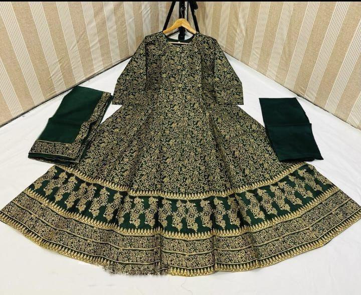 Green Steam Print 3-Piece Women Suit Medium