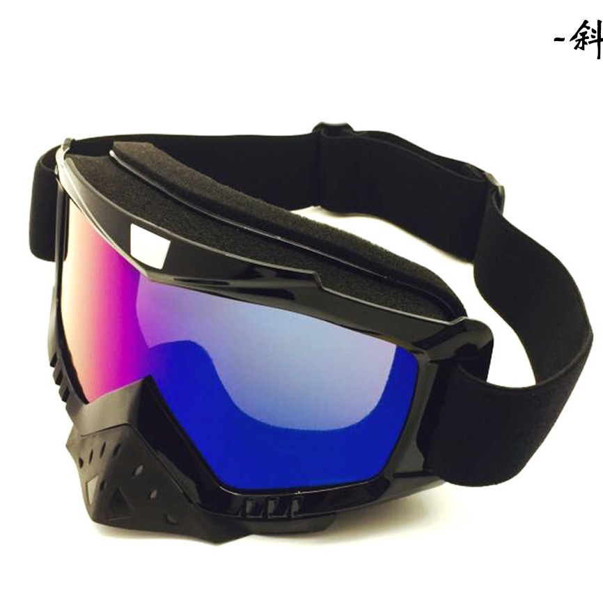 Motorcycle Goggles Windproof Black Frame TPU PC Lens