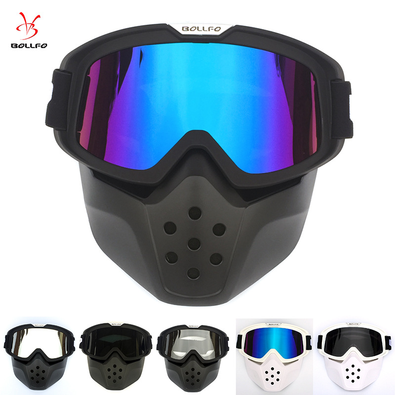 BOLLFO Retro Mask Goggles for Motorcycle Racing Outdoor Riding