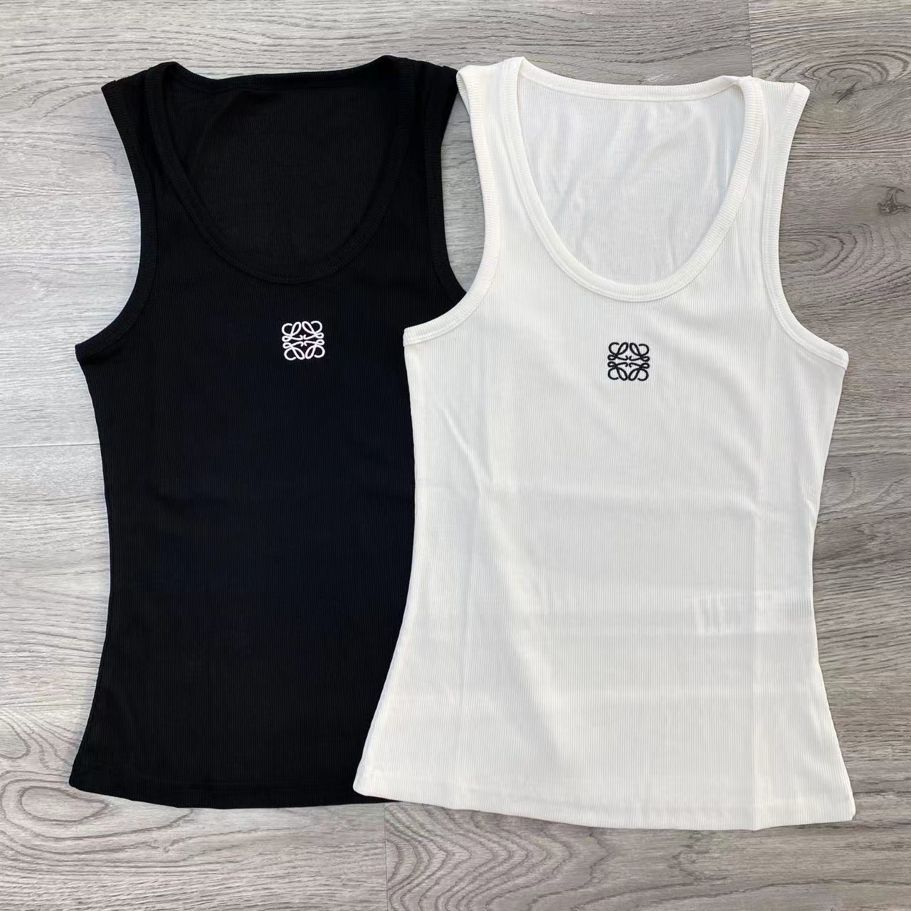 White Embroidered Women's Cotton Sports Vest with Headband