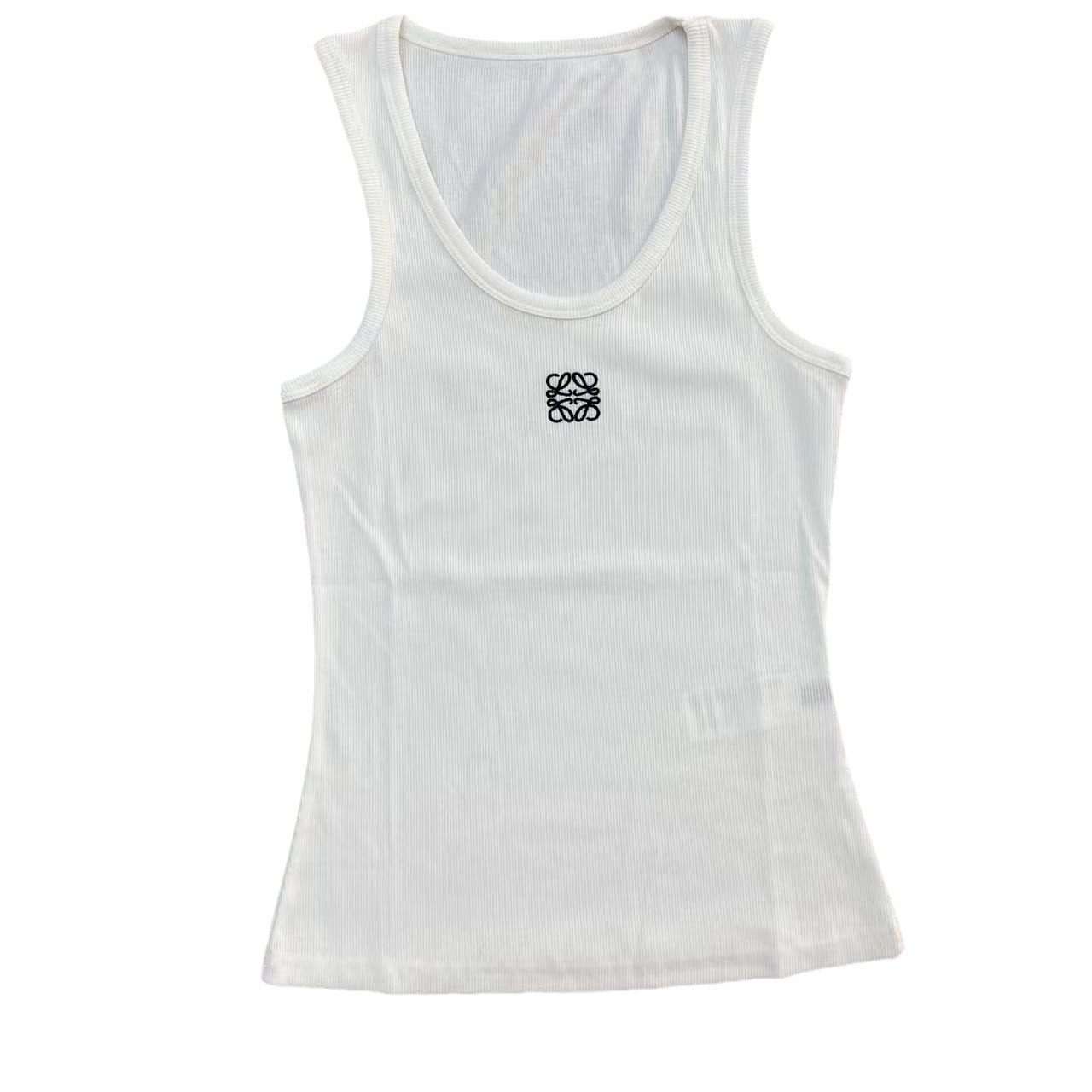 White Embroidered Women's Cotton Sports Vest with Headband