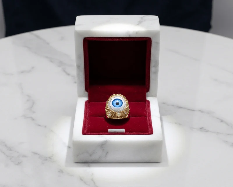 Evil Eye Crystal Statement Ring