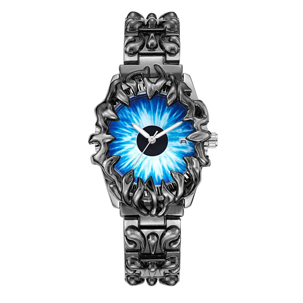 Men's Alien Blue Glass Watch with Eagle Claw Bracelet